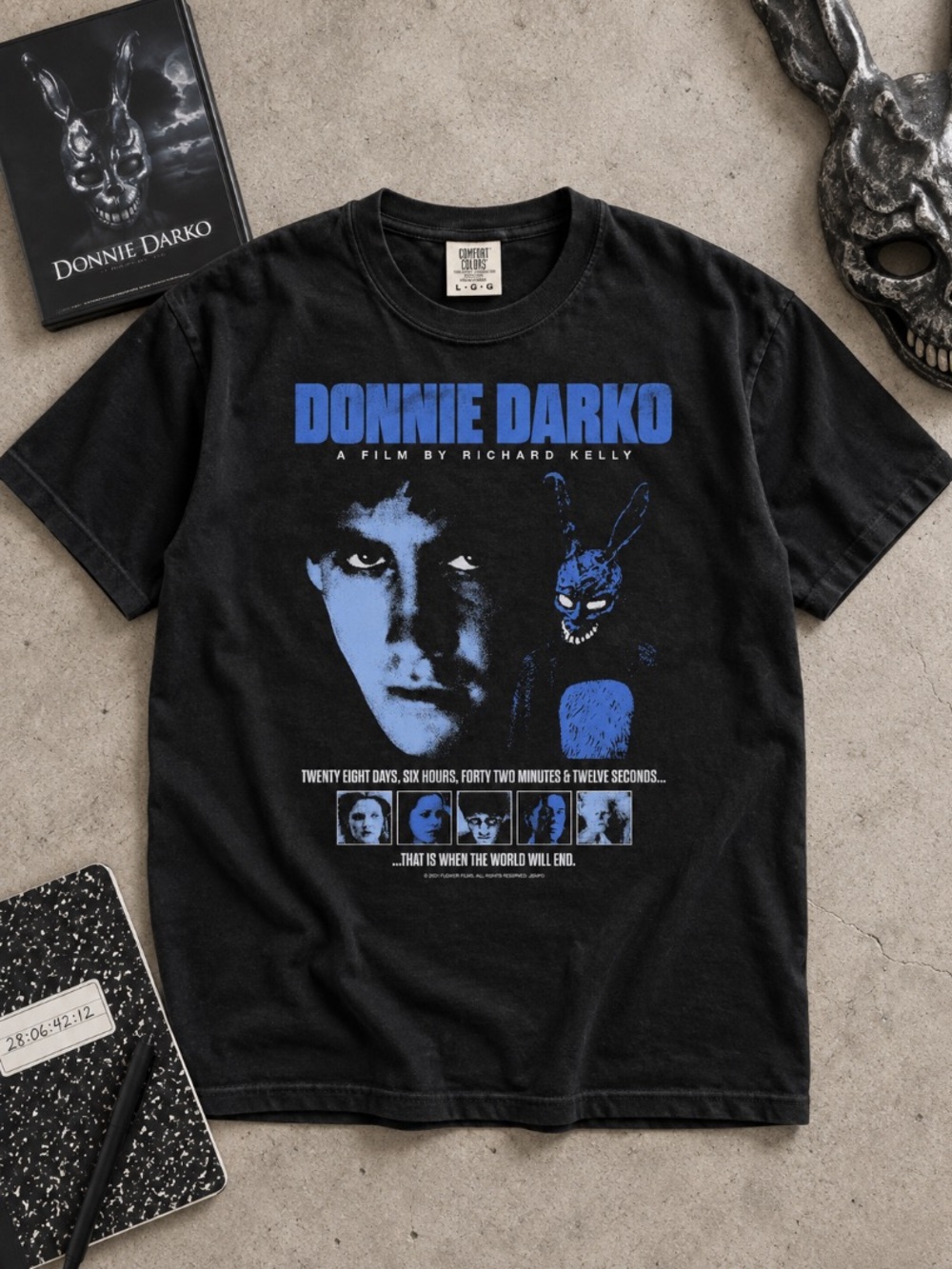 Donnie Darko Frank The Bunny Movie Shirt Comfort Colors Black Tee